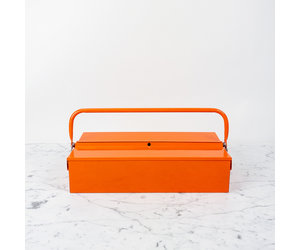 Italian Single Layer Steel Tool Box - Orange - The Foundry Home Goods