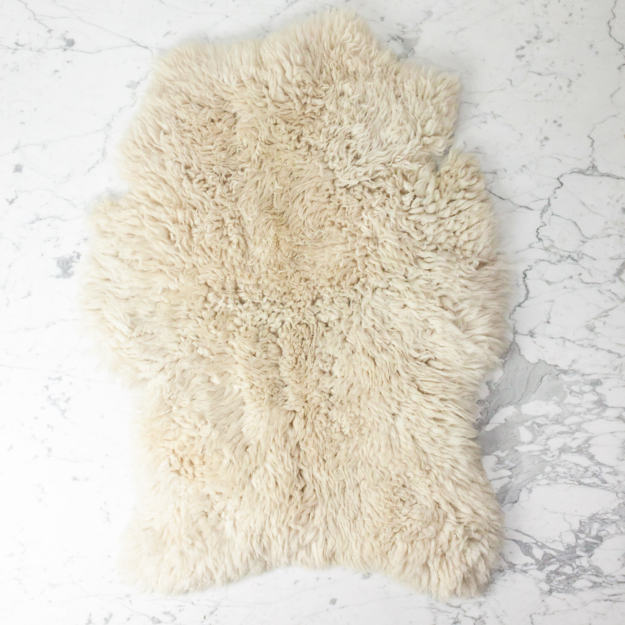 Natural White Rustic Sheepskin