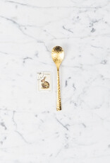 Japanese Hammered Steel Tea Spoon - Gold - 5.25"