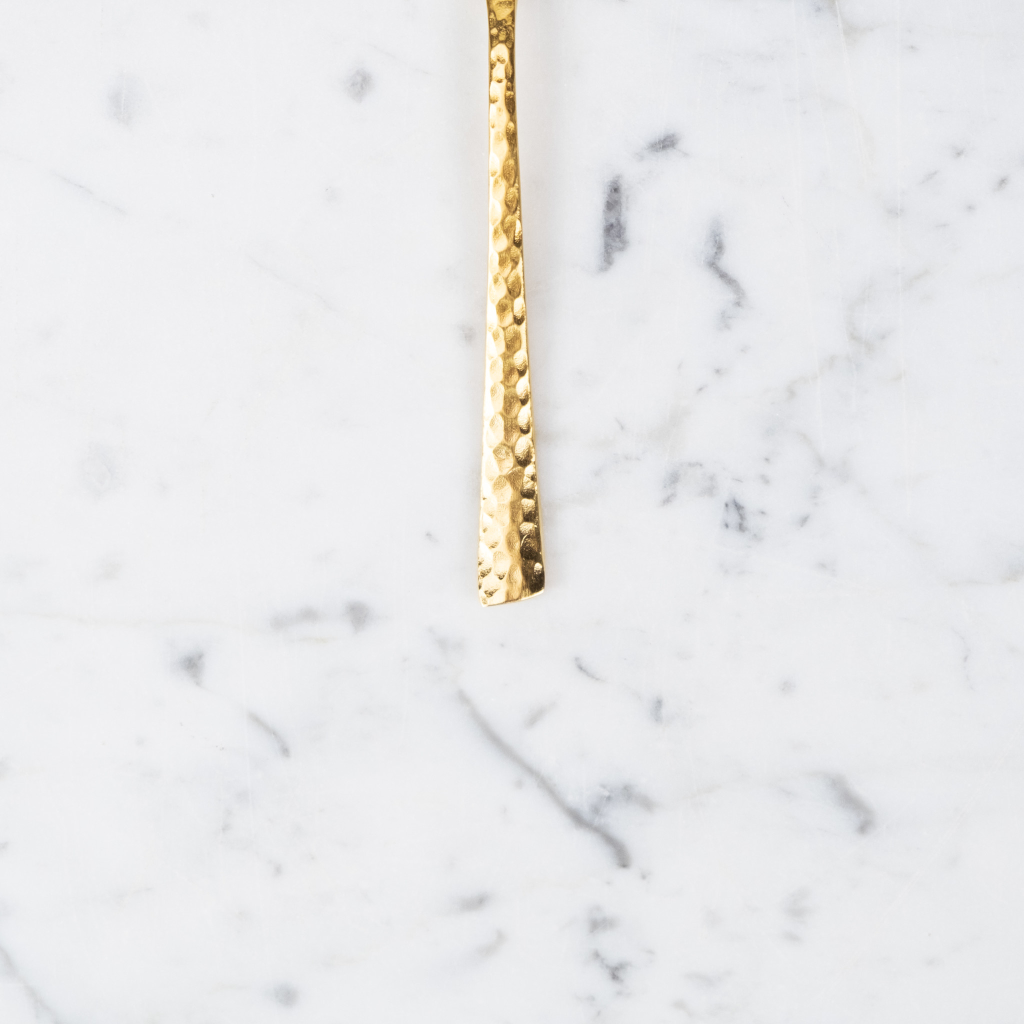 Japanese Hammered Steel Tea Spoon - Gold - 5.25"