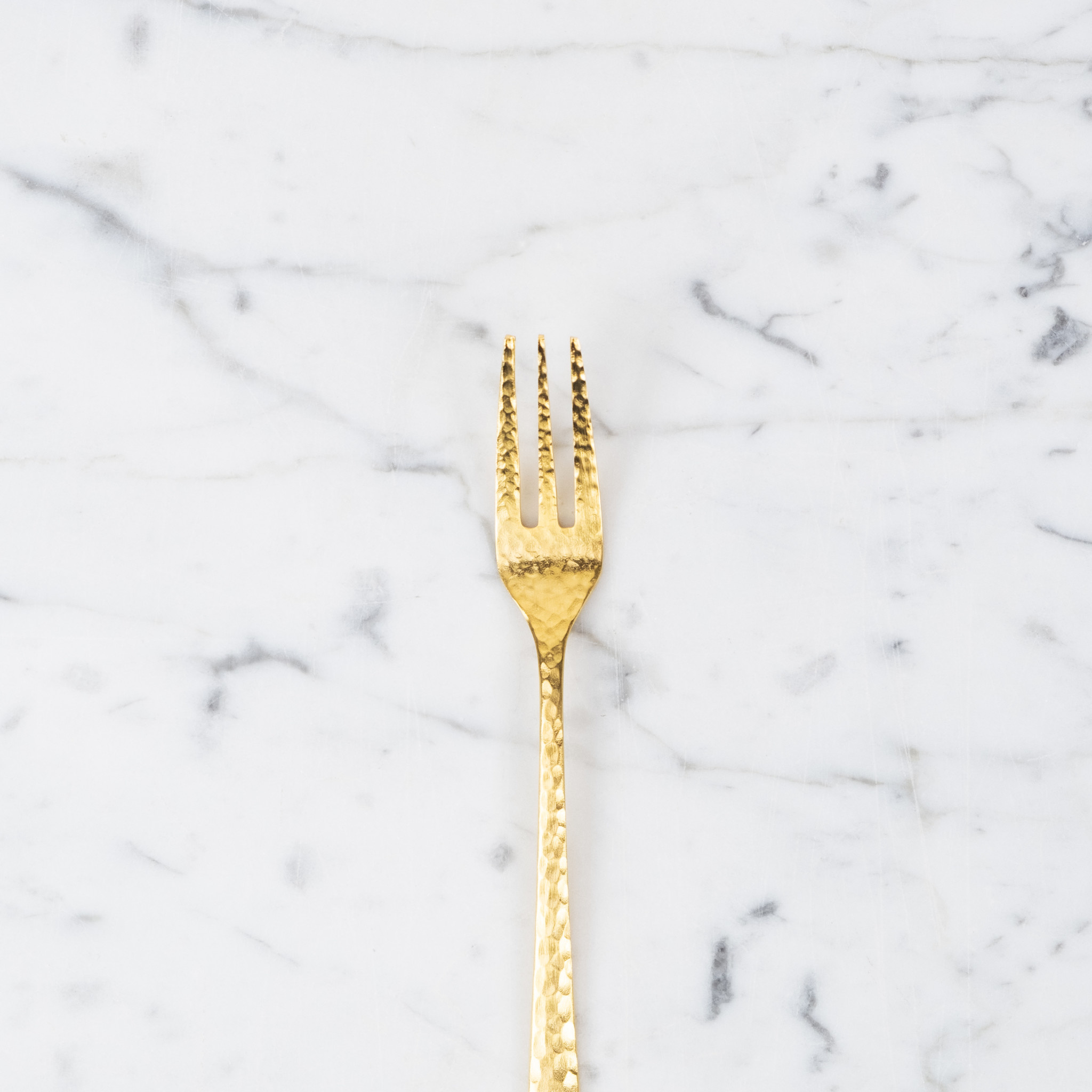 Japanese Hammered Steel Cake Fork Gold 5.5" The Foundry Home Goods