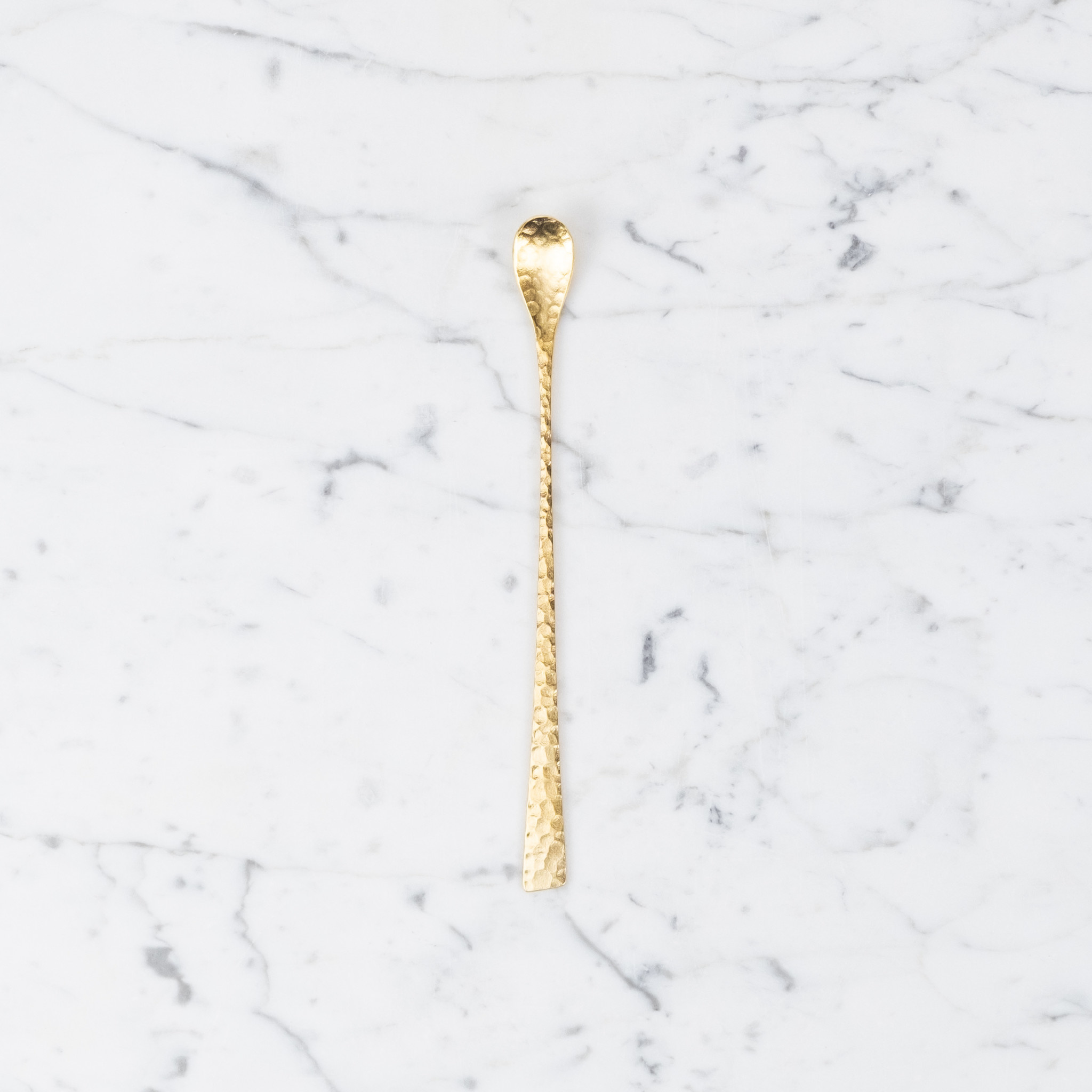 Japanese Hammered Steel Muddler Spoon - Gold - 7.25"