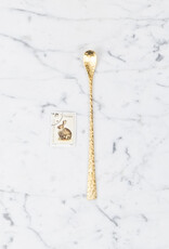 Japanese Hammered Steel Muddler Spoon - Gold - 7.25"