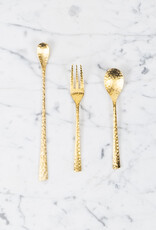 Japanese Hammered Steel Muddler Spoon - Gold - 7.25"