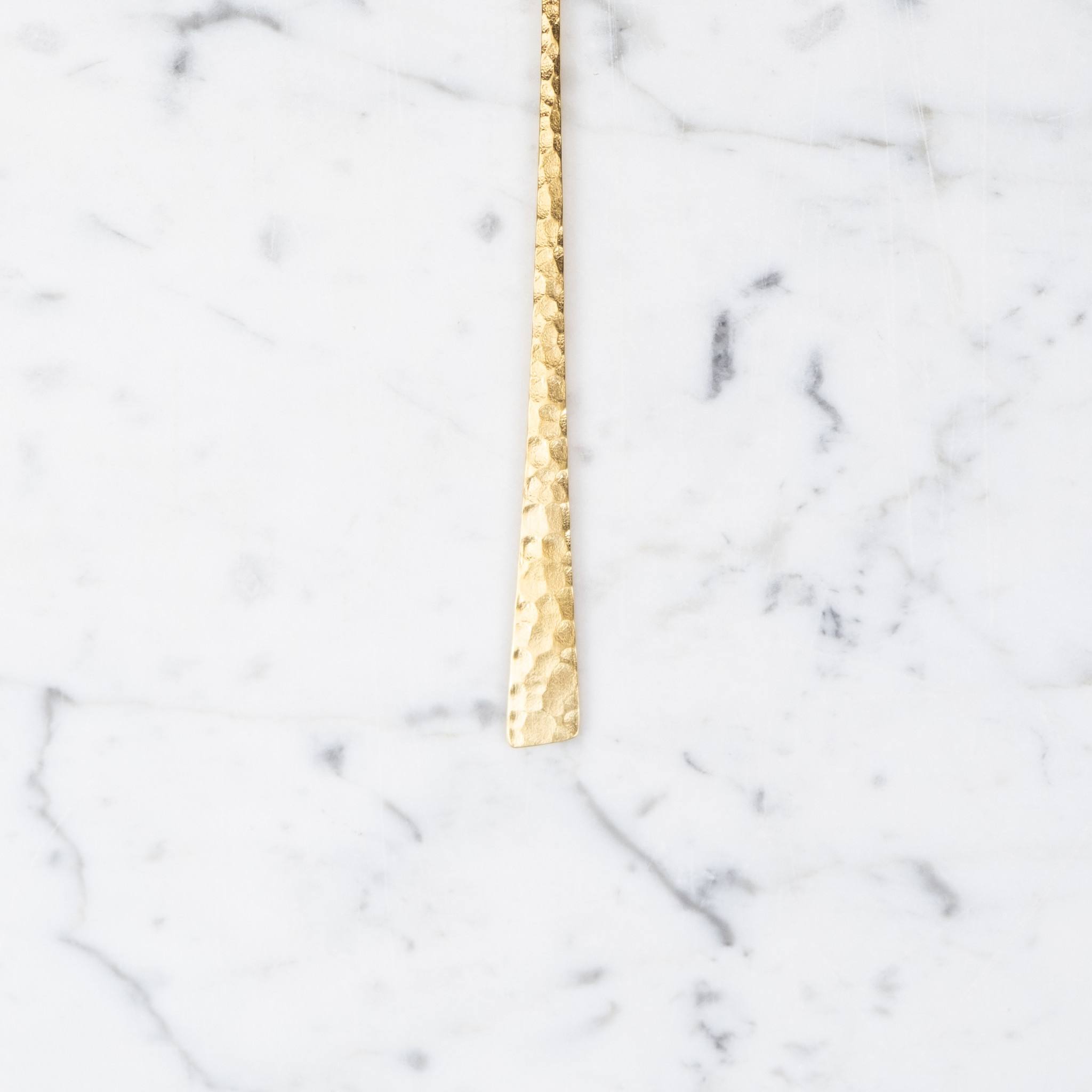 Japanese Hammered Steel Muddler Spoon - Gold - 7.25"