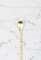Japanese Hammered Steel Muddler Spoon - Gold - 7.25"