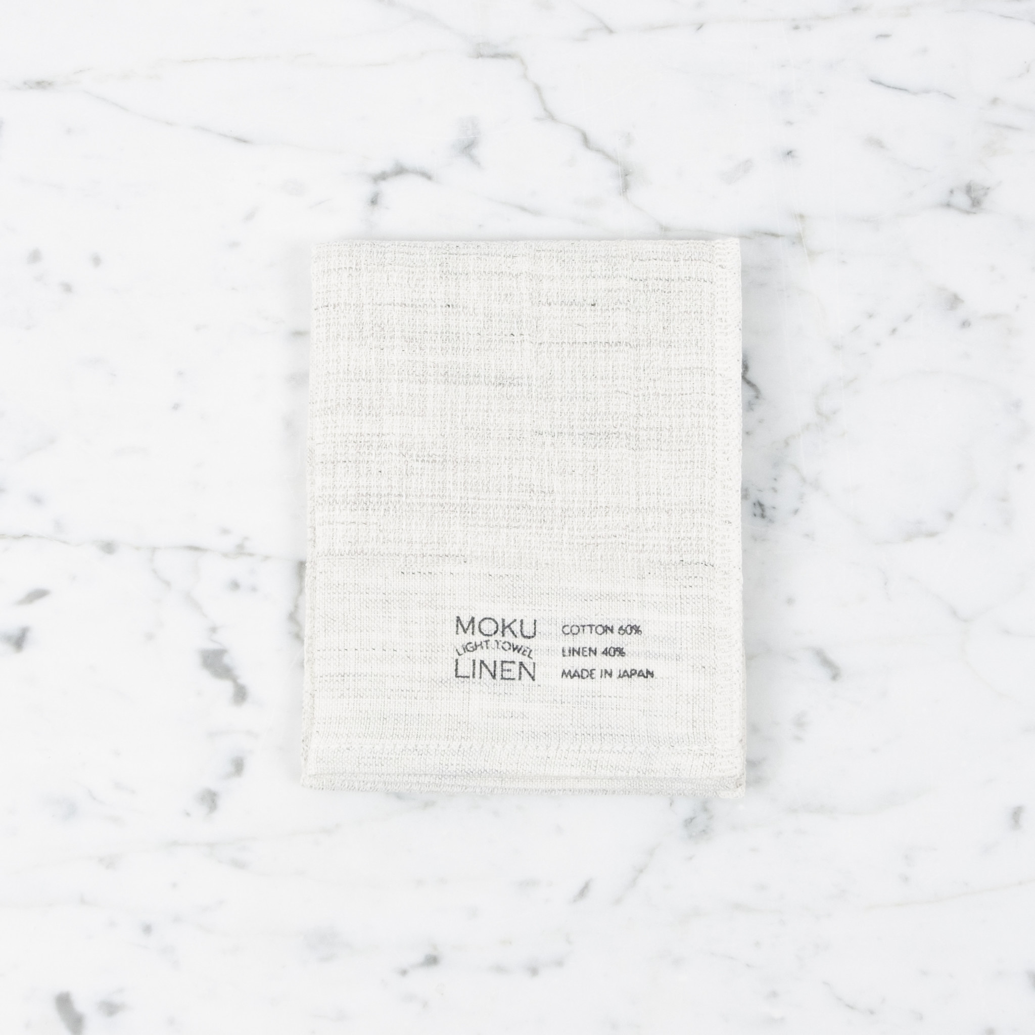 Light Moku Linen + Cotton Washcloth - Light Grey