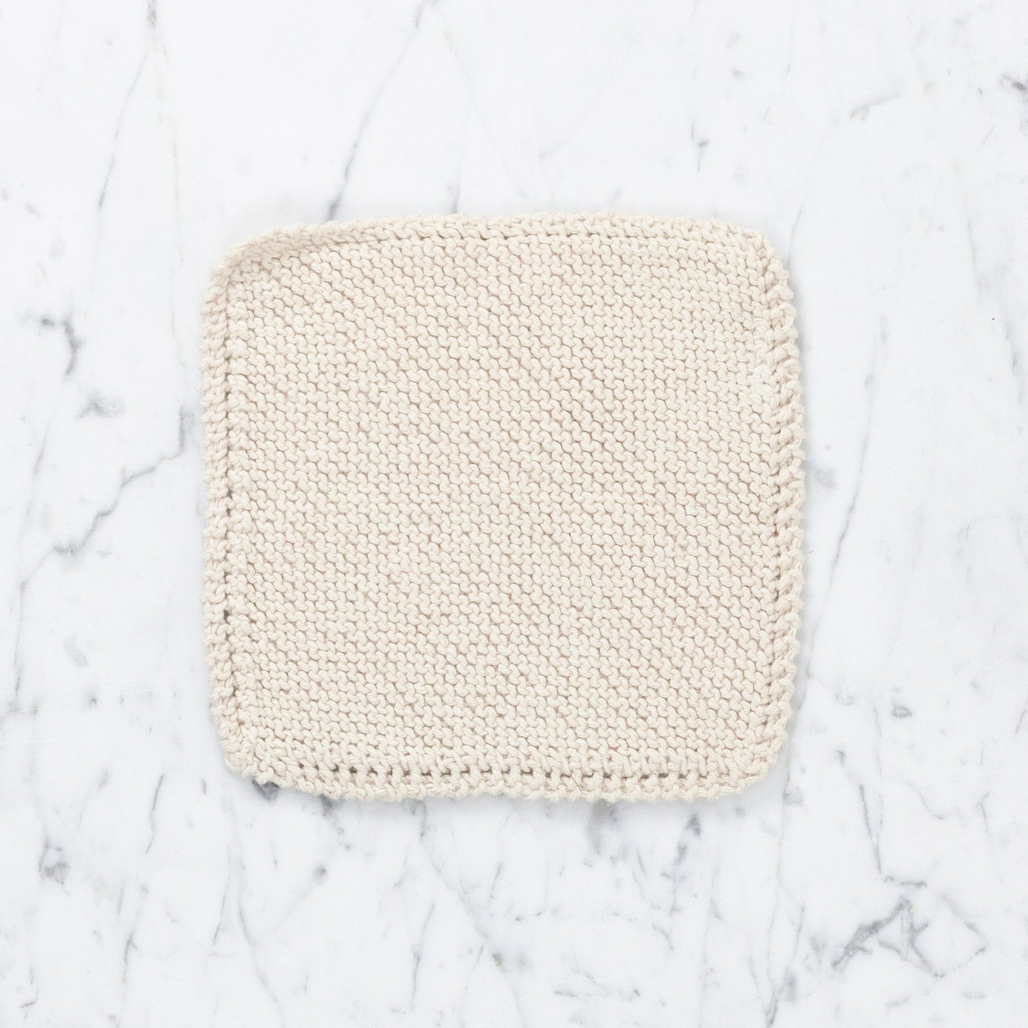 Hand Knit Scrubbing Square - Organic Cotton