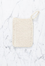 Hand Knit Organic Cotton Scrubbing Pad with Loop - Individual