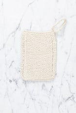 Hand Knit Small Scrubbing Pad with Loop - Organic Cotton