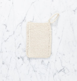 Hand Knit Organic Cotton Scrubbing Pad with Loop - Individual