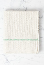 Iris Hantverk Swedish Recycled Cotton Waffle Weave Cleaning Dish Cloth with Green Stripe 22 x 18"