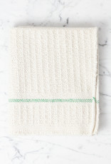 Swedish Recycled Cotton Waffle Weave Cleaning Dish Cloth with Green Stripe  22 x 18 - The Foundry Home Goods