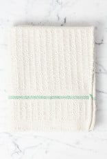 Swedish Recycled Cotton Waffle Weave Cleaning Dish Cloth with Green Stripe 22 x 18"