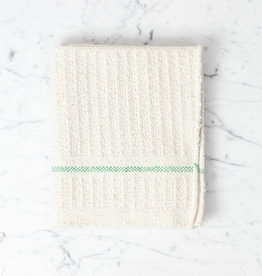 Iris Hantverk Swedish Recycled Cotton Waffle Weave Cleaning Dish Cloth with Green Stripe 22 x 18"