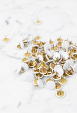 Leone Dell’Era Leone Pushpins - White - Box of 100 Thumb Tacks