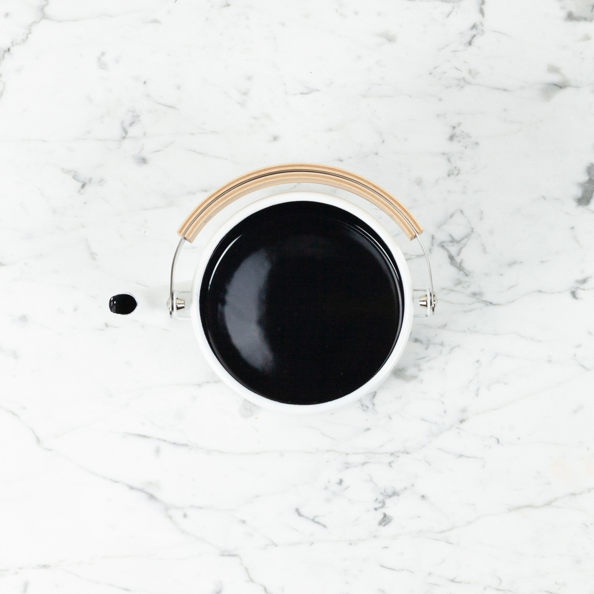 Black and White Marbled Enamel Tea Kettle