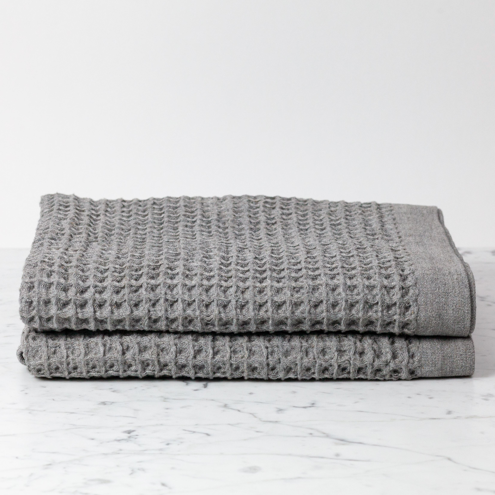 Japanese Lattice Waffle Towels - Grey