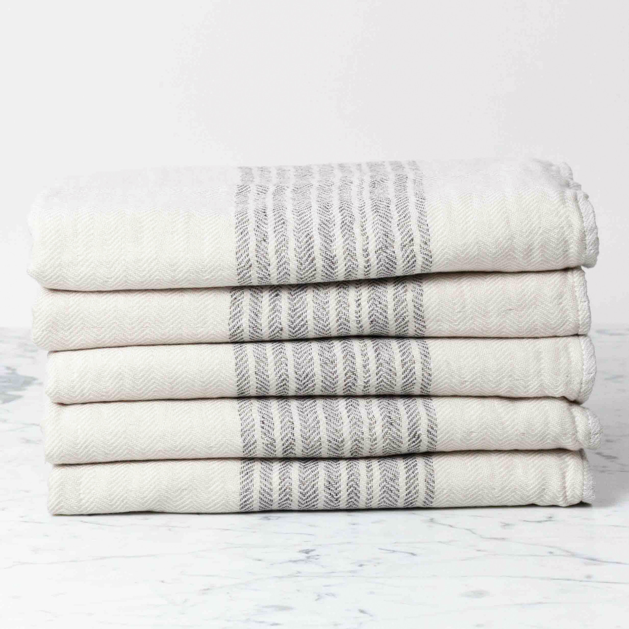 Striped Japanese Linen Kitchen Towels