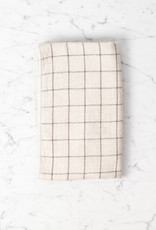 Japanese Grid Check Graph Towels - Earl Grey