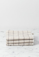 Japanese Grid Check Graph Towels - Earl Grey