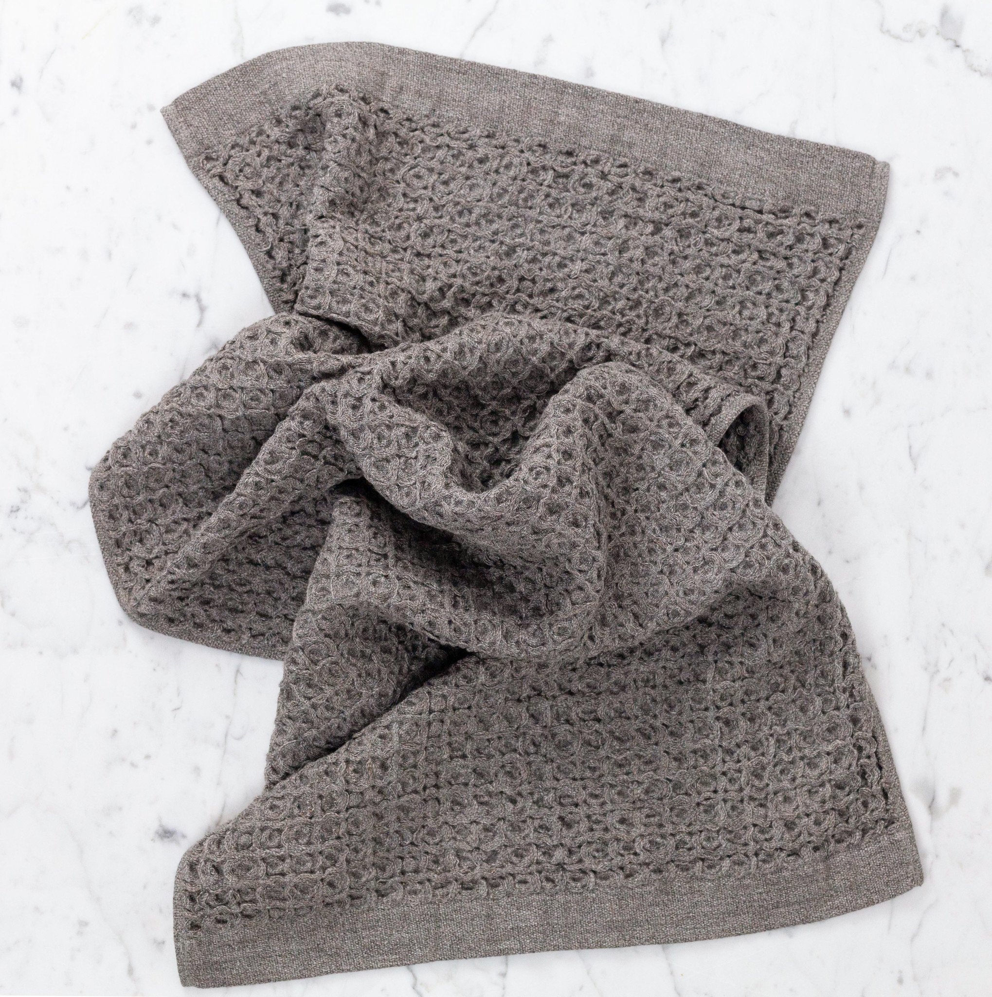 Japanese Lattice Waffle Towels - Brown - The Foundry Home Goods