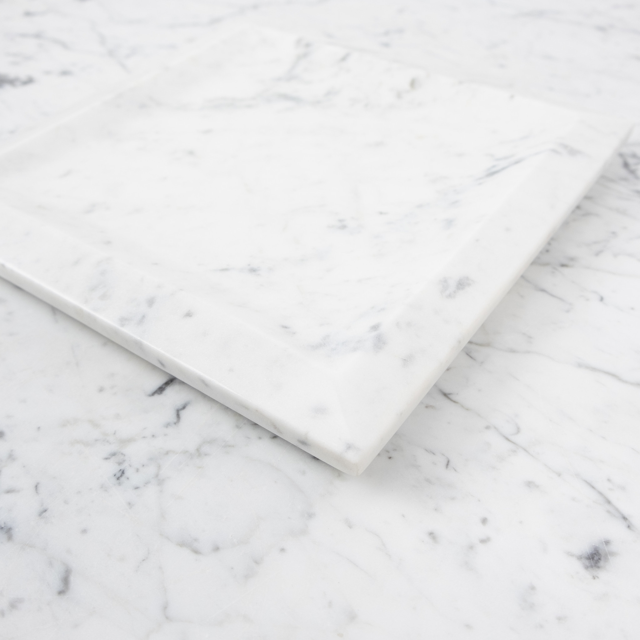 Square White Marble Tray - 12"