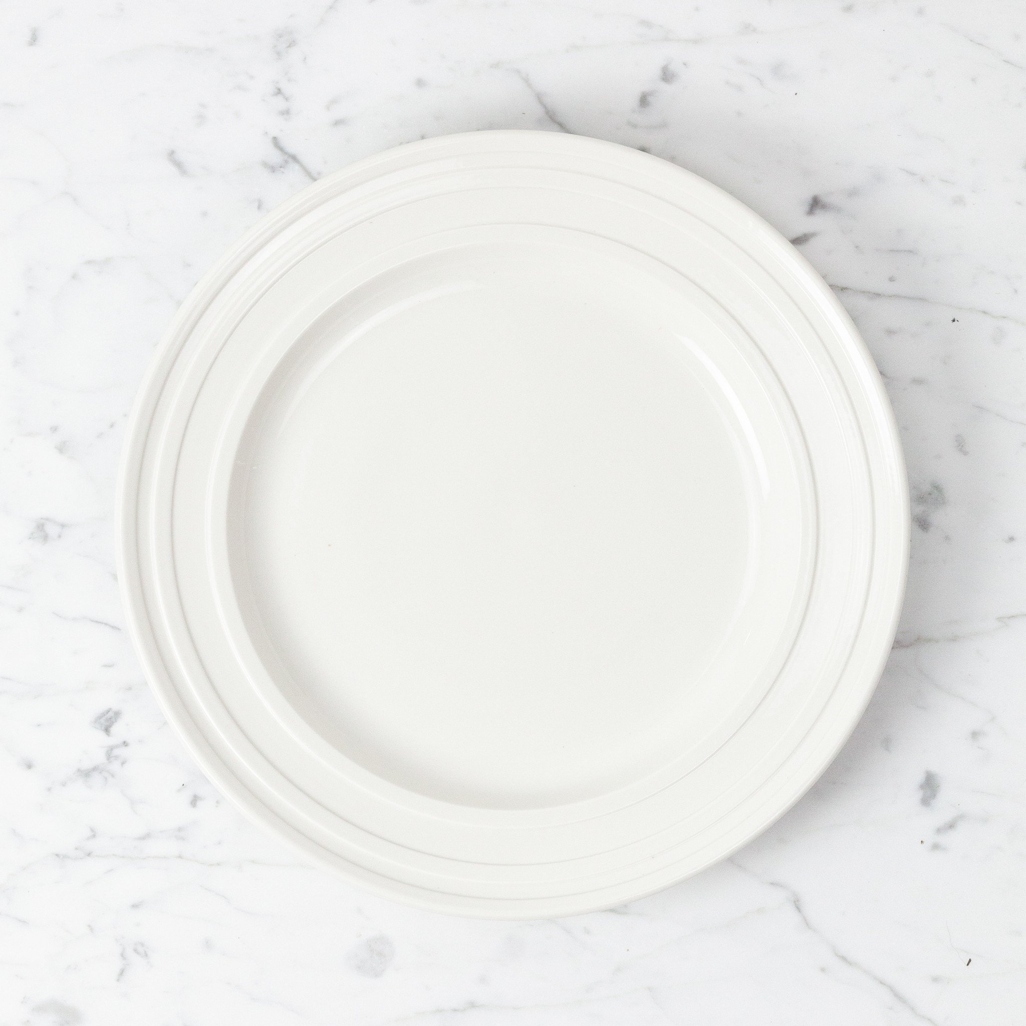 John Julian John Julian Plain Porcelain Dinner Plate - Impressed Line - 10 1/2"