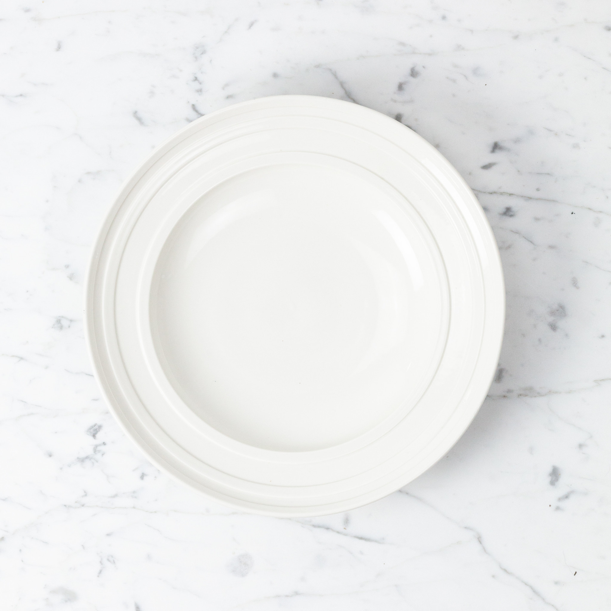 John Julian John Julian Porcelain Impressed Line Shallow Bowl - 9.75"