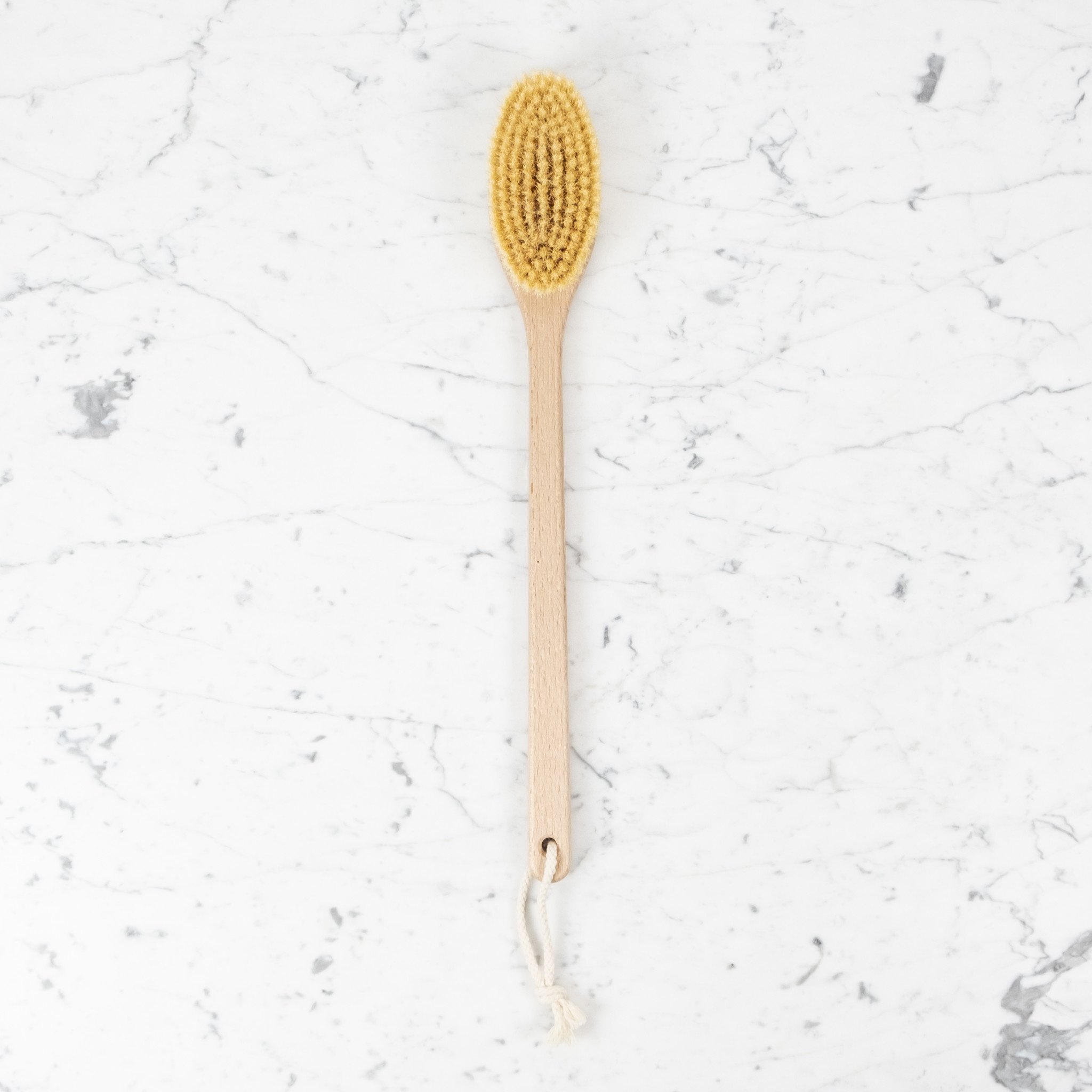Beechwood Long Handle Bath Brush Oval With Handle - 20"