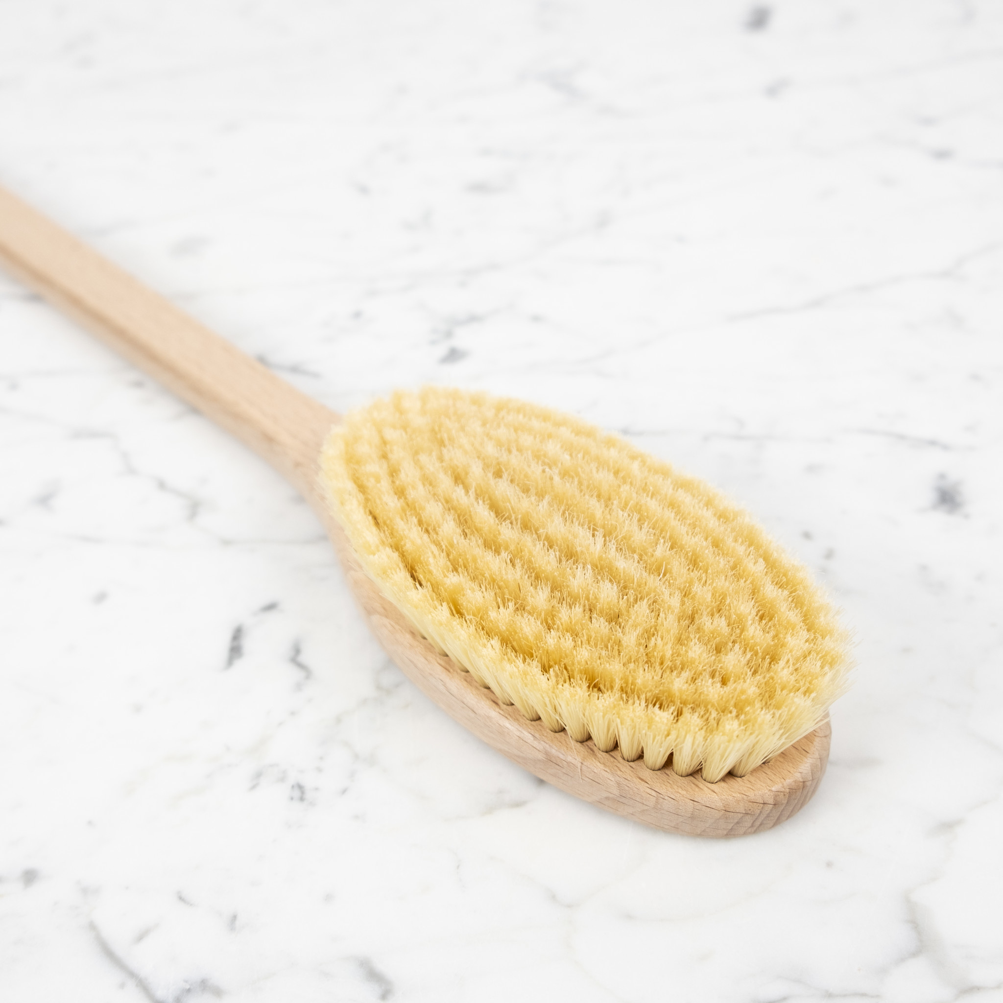 Beechwood Long Handle Bath Brush Oval With Handle - 20"