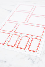 Portland Stamp Company Blank Perforated Stamp Label Sheet - Red - Square Corners