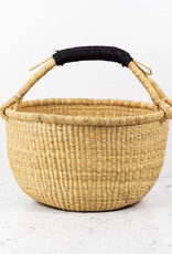 Bolga Baskets Natural Grass Bolga Shopper Basket with Handle - 15" x 18"