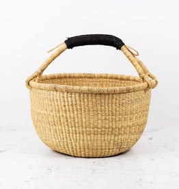 Natural Grass Bolga Shopper Basket with Handle - 15" x 18"