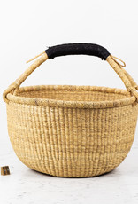 Natural Grass Bolga Shopper Basket with Handle - 15" x 18"