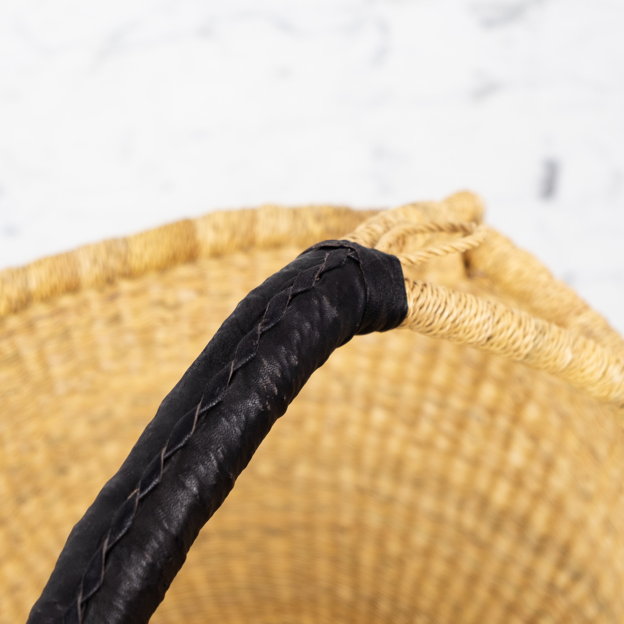 Bolga Baskets Natural Grass Bolga Shopper Basket with Handle - 15" x 18"