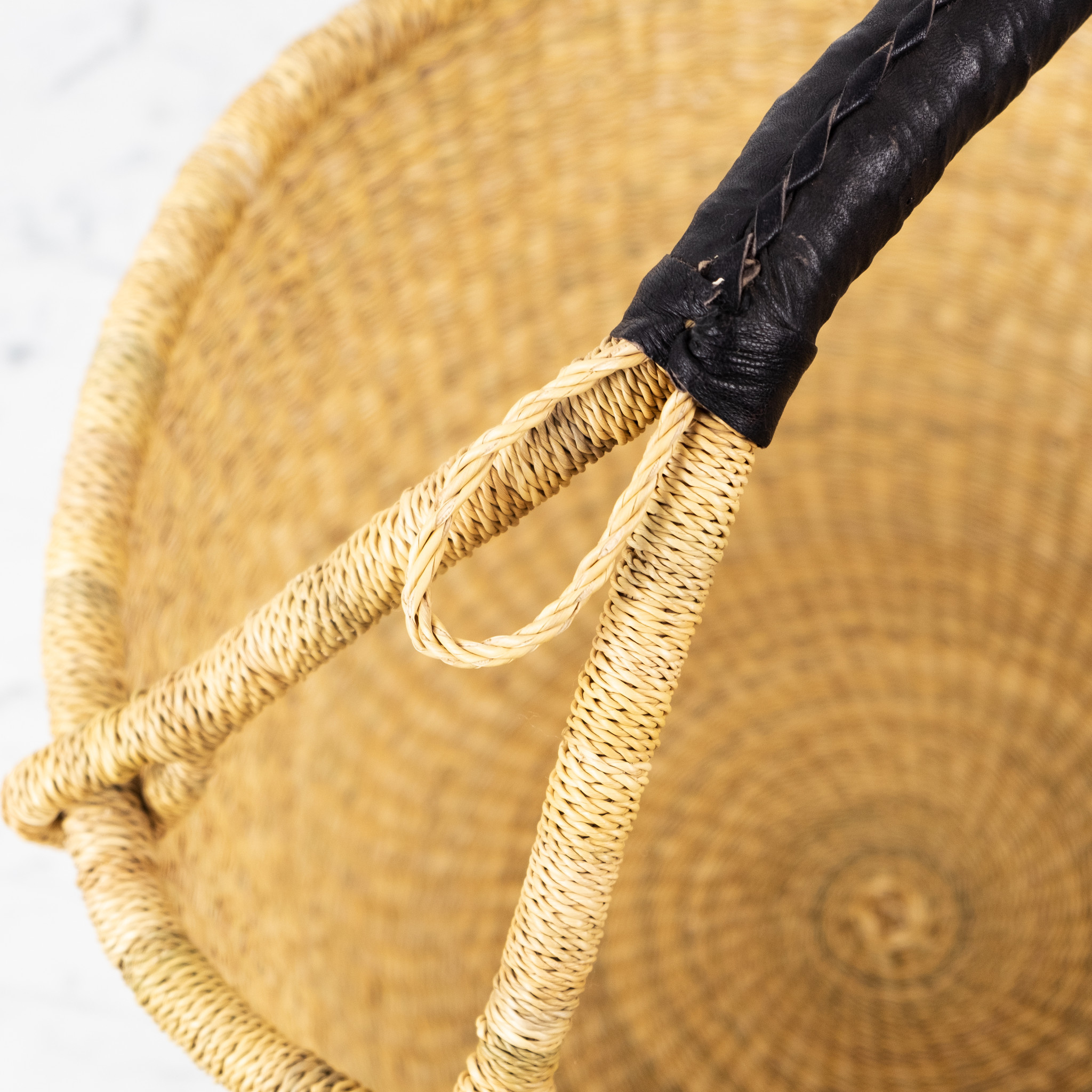 Bolga Baskets Natural Grass Bolga Shopper Basket with Handle - 15" x 18"