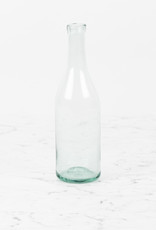Handblown Mexican Recycled Glass Bottle - Clear - 12 in.