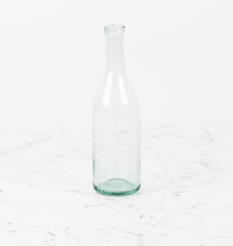 Handblown Mexican Glass Bottle - Clear - 12 in.