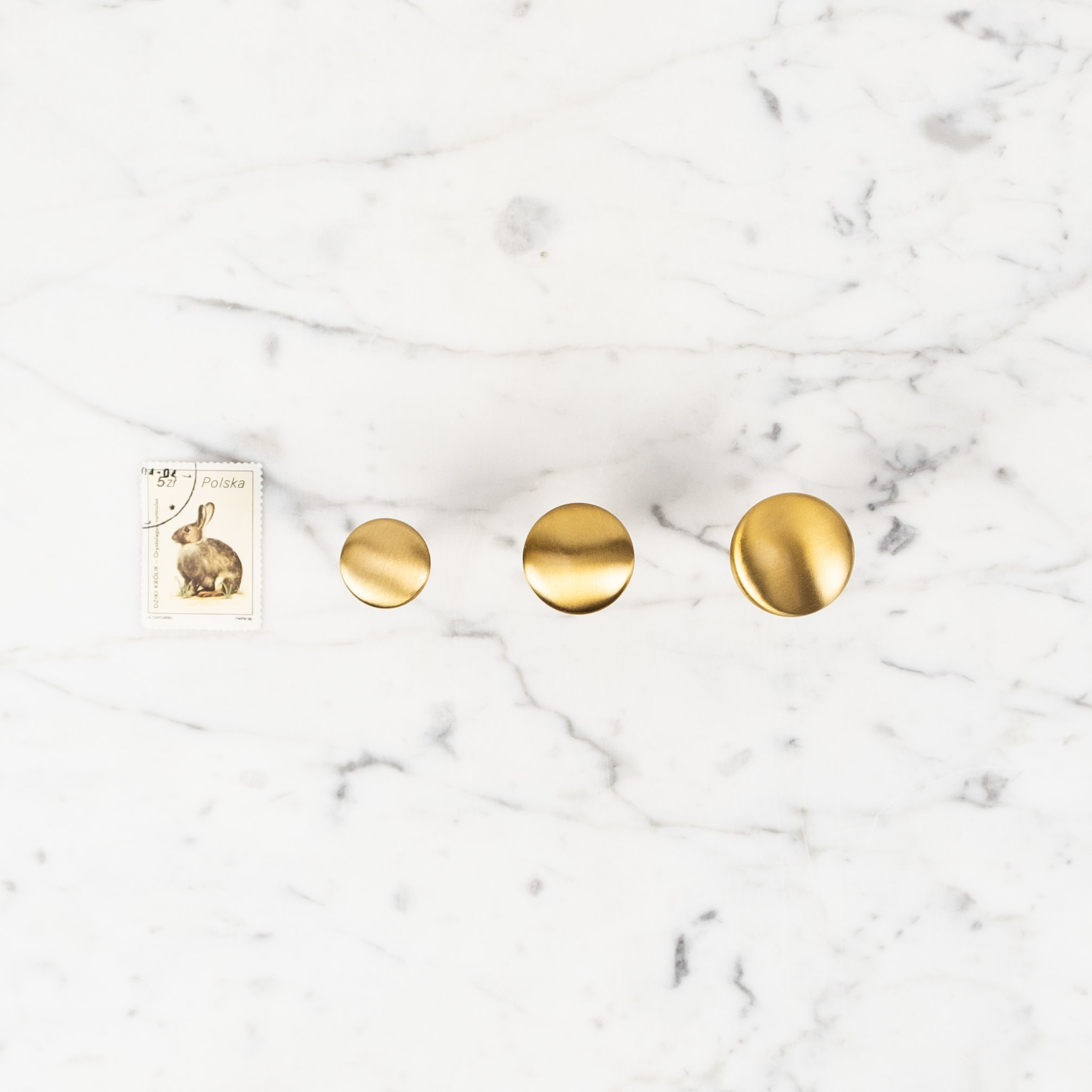 Brass Knob Drawer Pull - Small - 3/4"