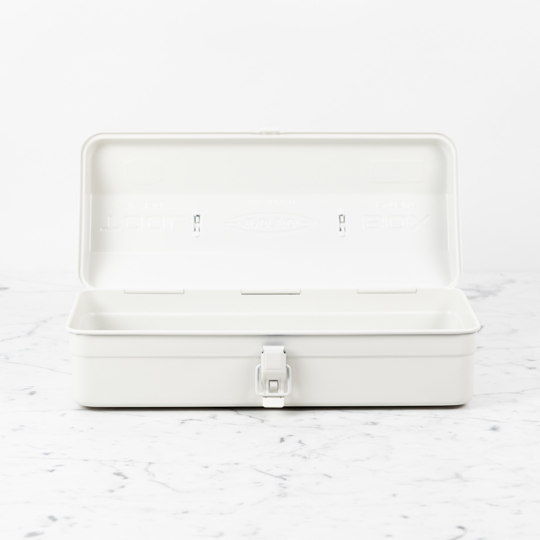 Toyo Japanese Steel Tool Box with Latch - Style Y-350 - White - 14"