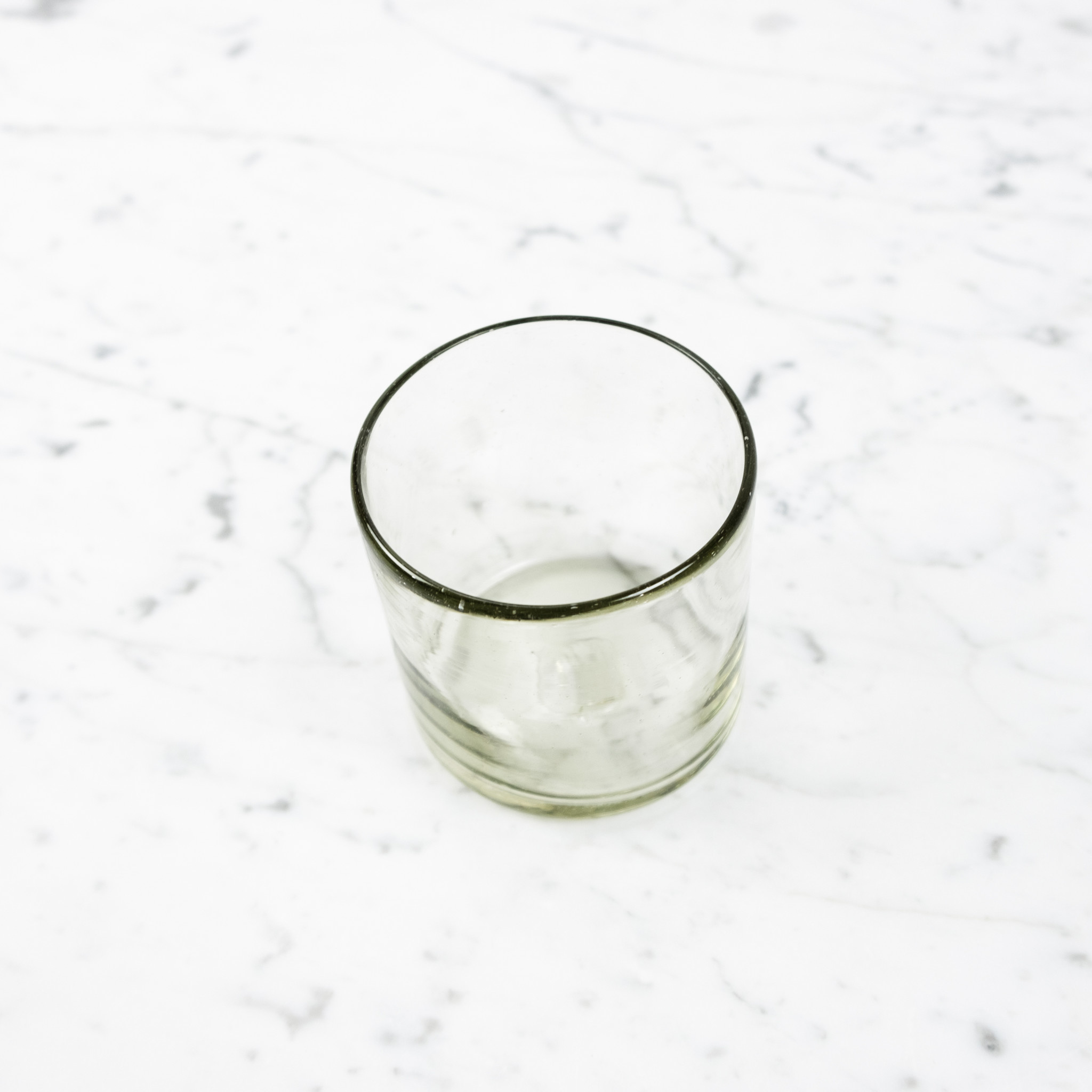 Handblown Mexican Recycled Straight Sided Rock Glass 12oz