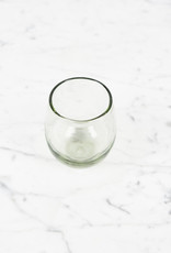 Handblown Mexican Recycled Oval Cocktail Glass Clear 4oz