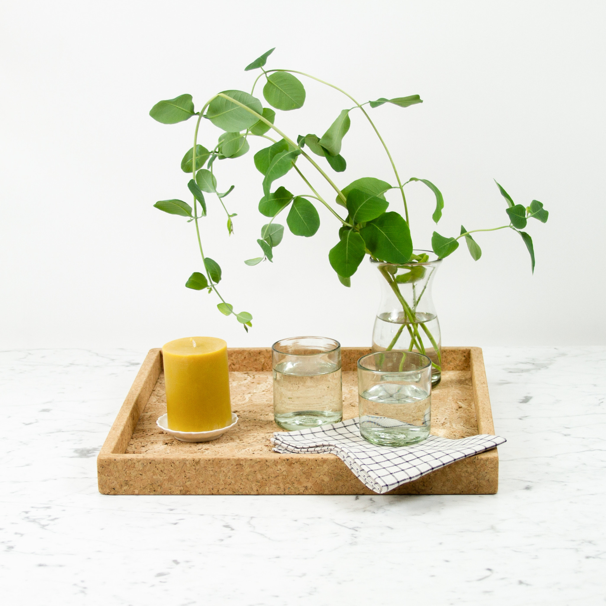 Portuguese Cork Ottoman Tray - Large - 17" Square