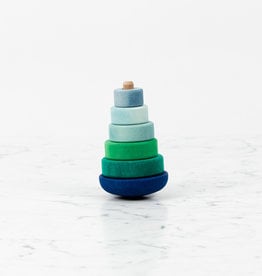 Grimm's Toys Wobbly Stacking Tower - Blue - 5