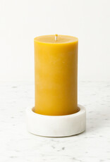Danish White Marble Candleholder - Small - 4" x 1 1/4"