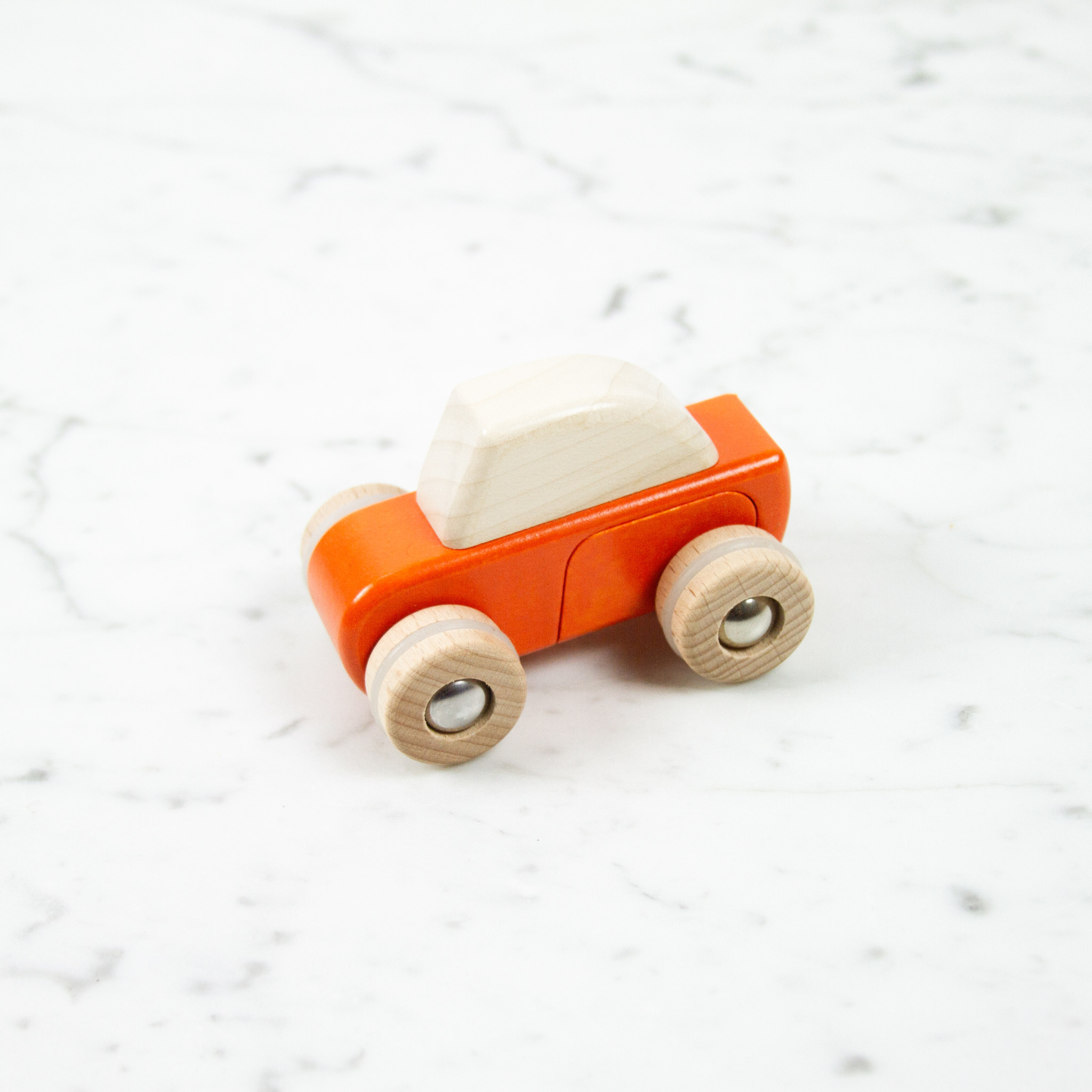 Bajo Toys Wooden Pull Back Car - Orange