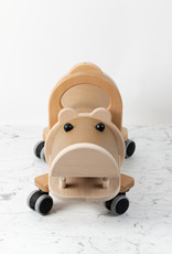 Wooden Riding Hippo with Storage Rump