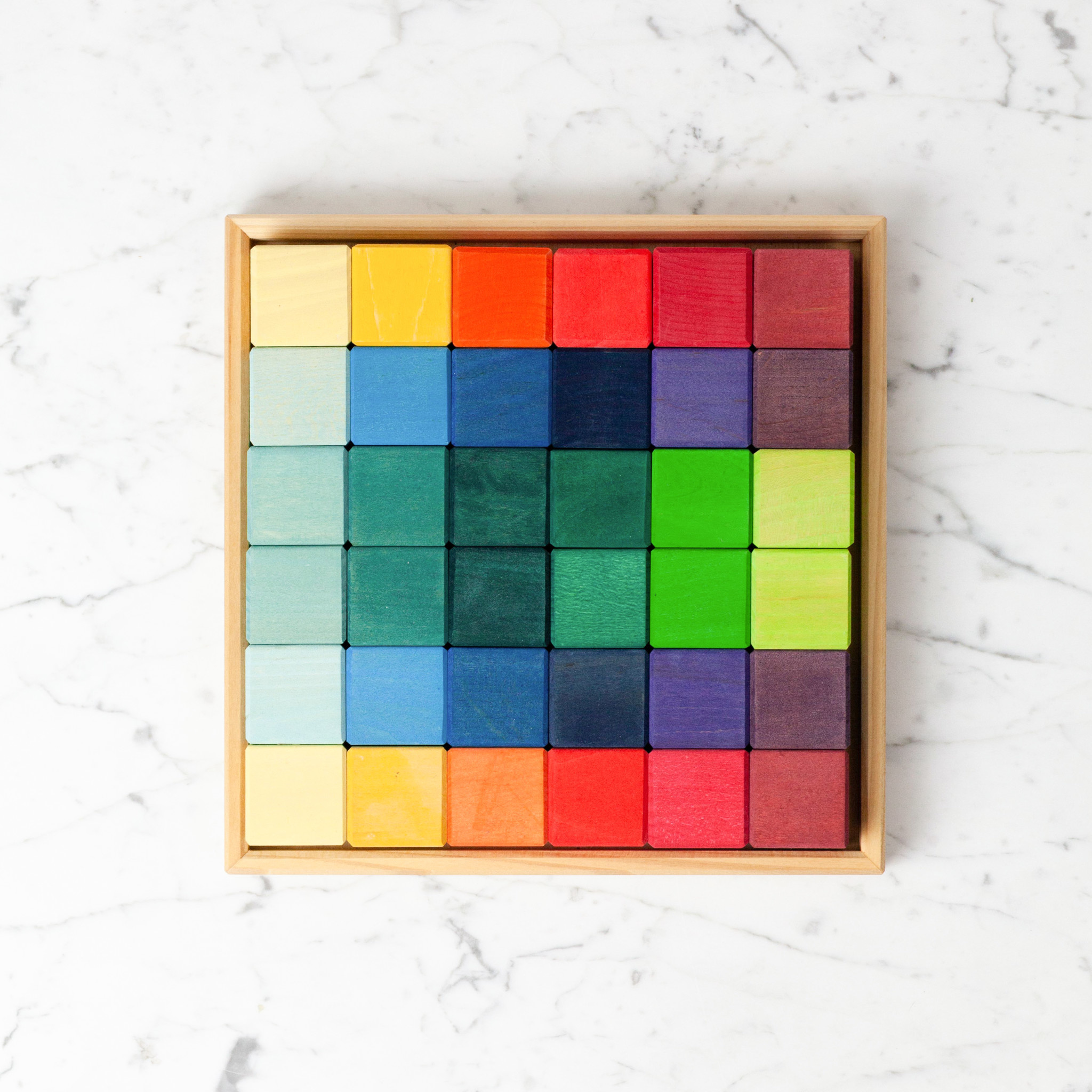 Grimm's Toys Grimm's Small Mosaic Block Set - 36 Piece - 10 1/4" Square
