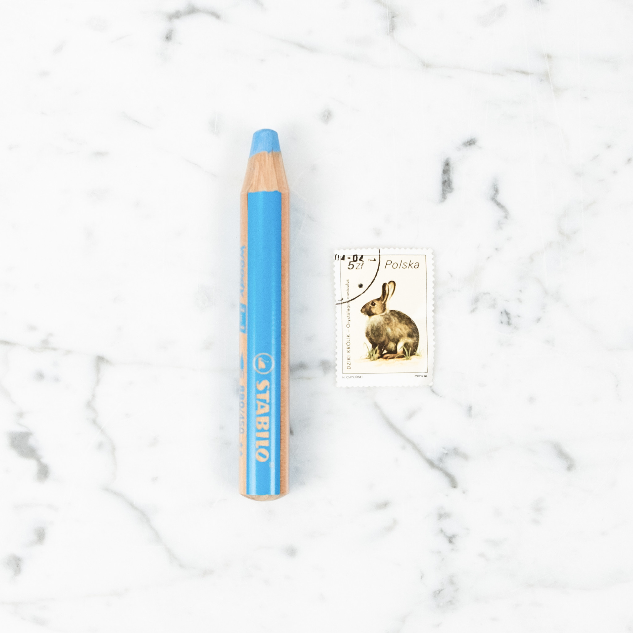 Stabilo Woody 3 in 1 Pencil - Cyan Blue #450